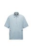 1011127-023 | WOVEN POLO SL | BLUE GRAY