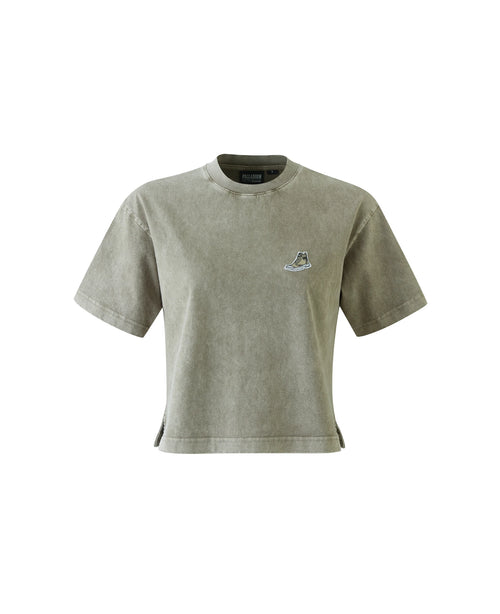 Cropped  Vintage Washed Tee Shirt - PALLADIUM EU - 1